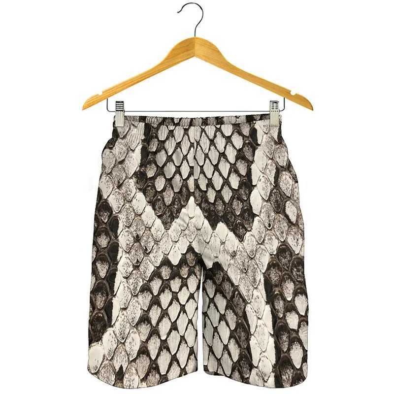 Black white punk snake skin 3D printed beach shorts mens summer swimming shorts cool street shorts quick drying surfboard shortsW250410