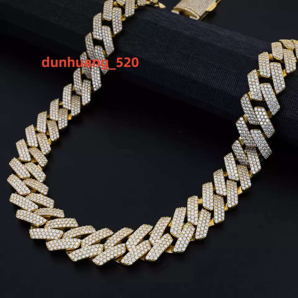 Hip Hop Gold Plated VVS Dia Jewelry Cuban K Chain Moissanite Necklace For Men Women