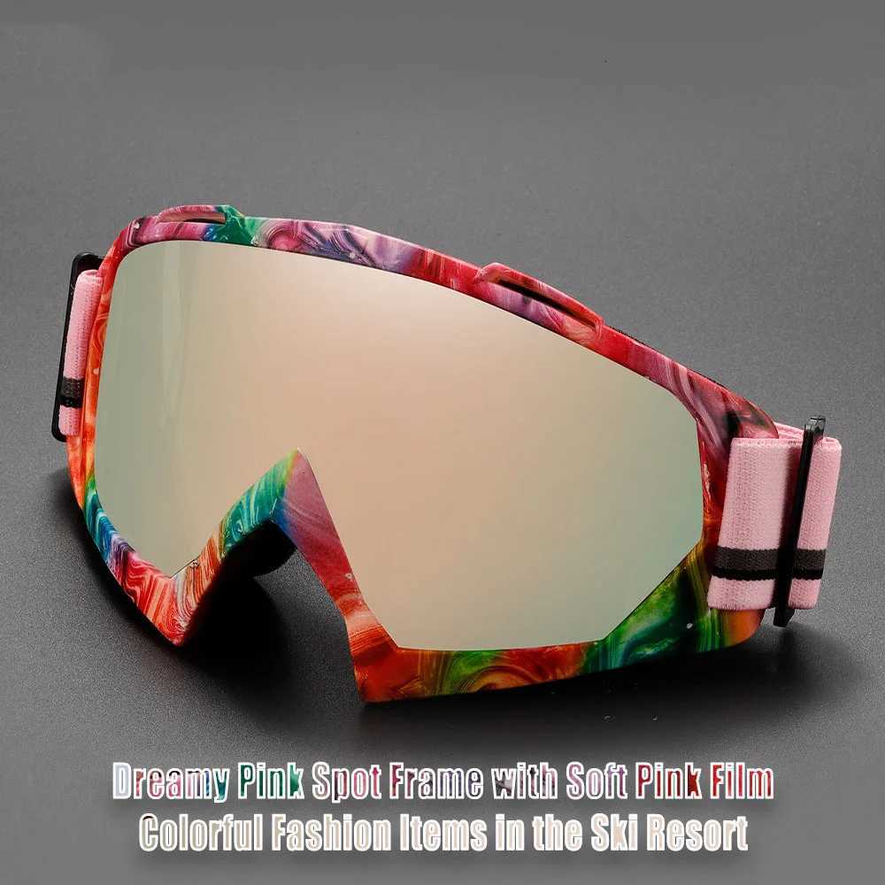 New Man Woman Ski Goggles Anti-fog UV400 Snow Eyewear Outdoor Sports Winter Snowboard Windproof Skiing Glasses Unisex Colorfu K251110