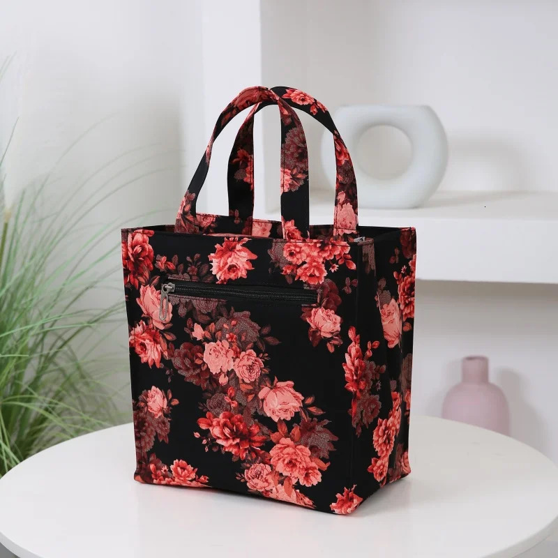 Vintage Large Capacity Handbag with Lunch Box Storage Bag for Work Commuting Shopping Portable Mother Cloth Tote 251110