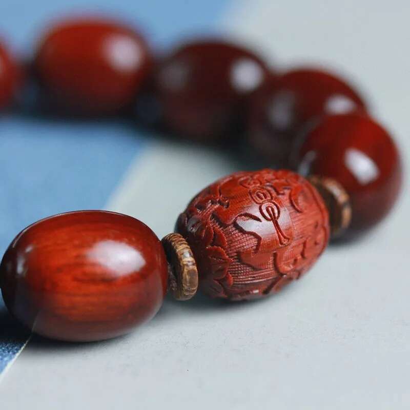 Bead Bracelet Leaf 1.5X2.0 Jujube Rosewood Small Hole Buddha Beads Set