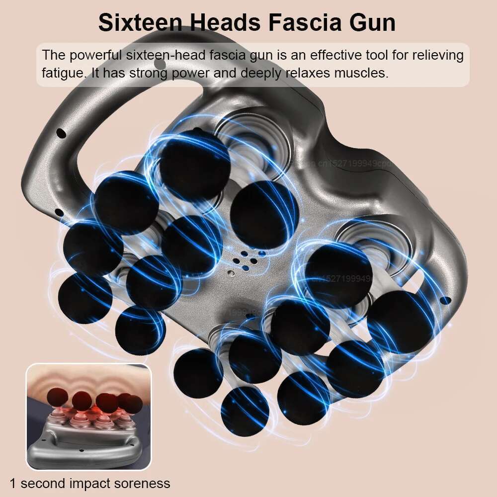 Muscle Massager Sixteen-head High Frequency Neck Shoulder Waist hine Professional Fascia Massage Gun