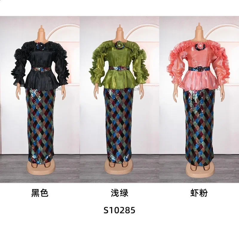 Elegant African womens clothing plus size Christmas wedding party long skirt Dashiki Ankara robe 250411
