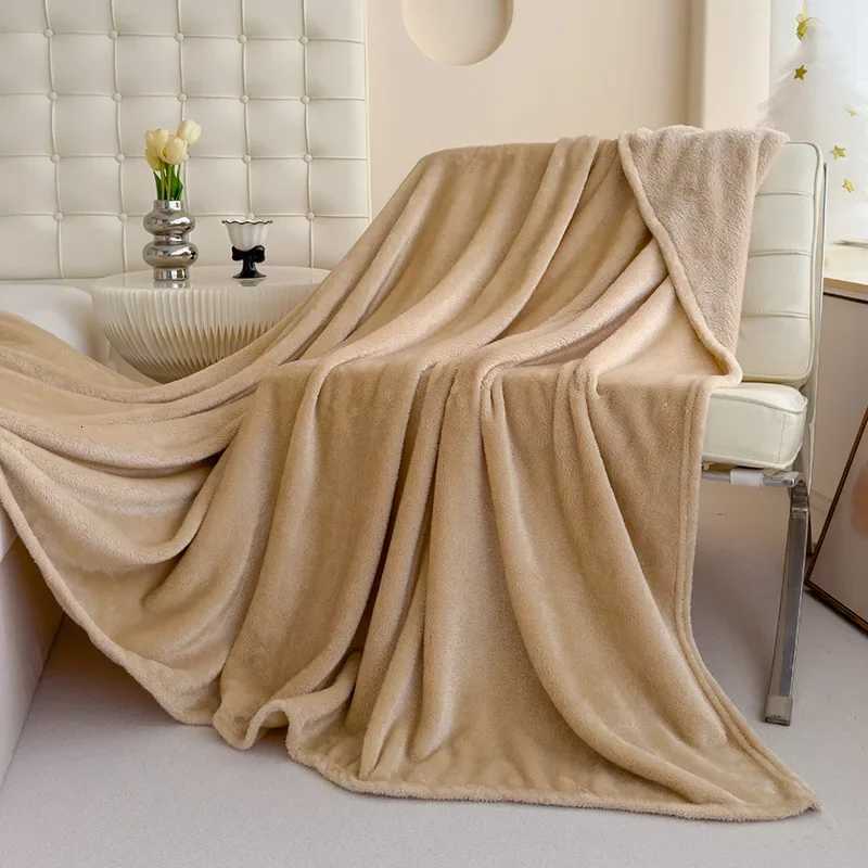 Solid color Shu cotton lint polyester bed and breakfast sofa blanket summer air conditioning blanket gift blanket C251111