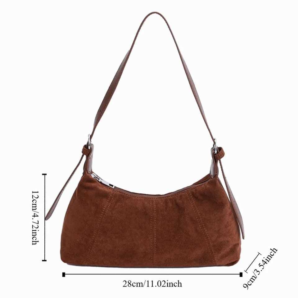 Shoulder Bag Suede Pillow Handbag Large Capacity Handbag Slouchy Hobo Bags Korean Style Candy Color Solid Color Tote BagT251110