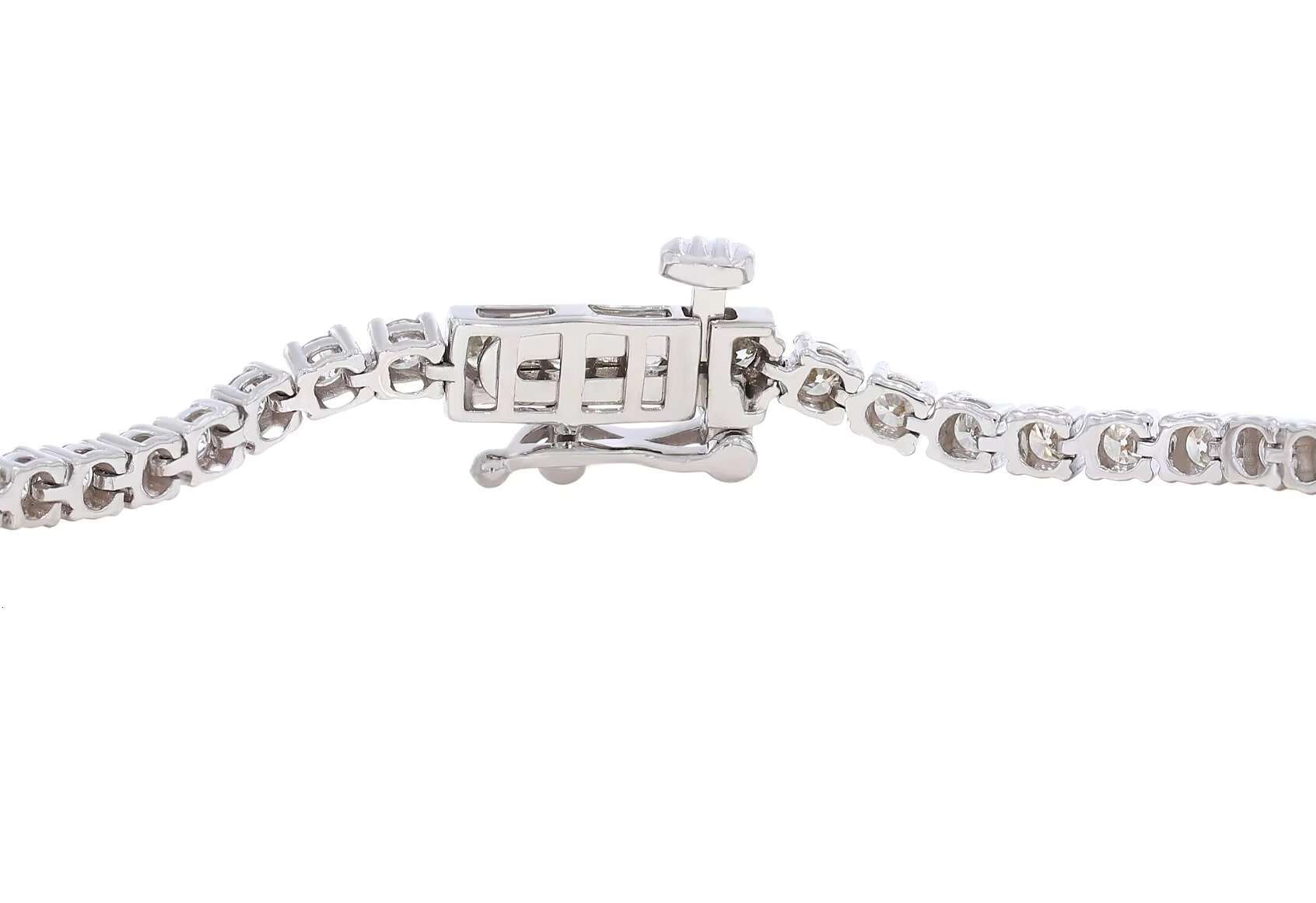 Frosty 3.00Ct Moissanite Brilliance Round Moissanite Tennis Bracelet in 14K White Gold Wholesale OEM