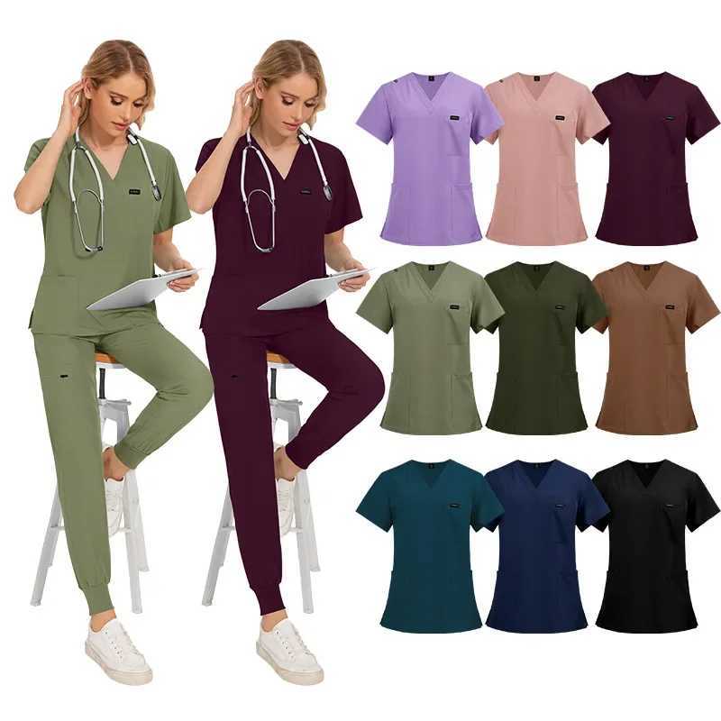 Ultra thin and lightweight fabric short Sleve medical clothing shampoo care pants elastic summer medical uniform X250410