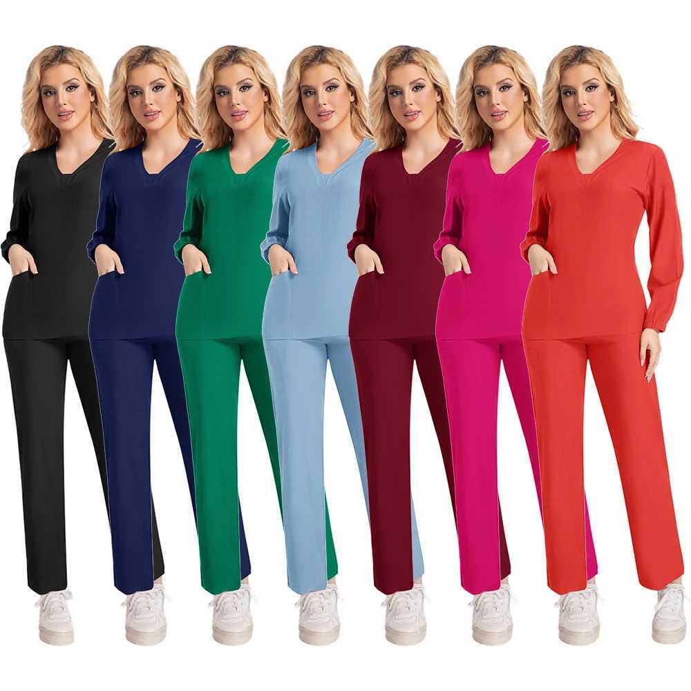 Surgical Uniforms Womens Matte Set Medical Nurse Beauty Sn Work Clothes Long Matte Pants Spa Doctor Care Clinical Set X250410
