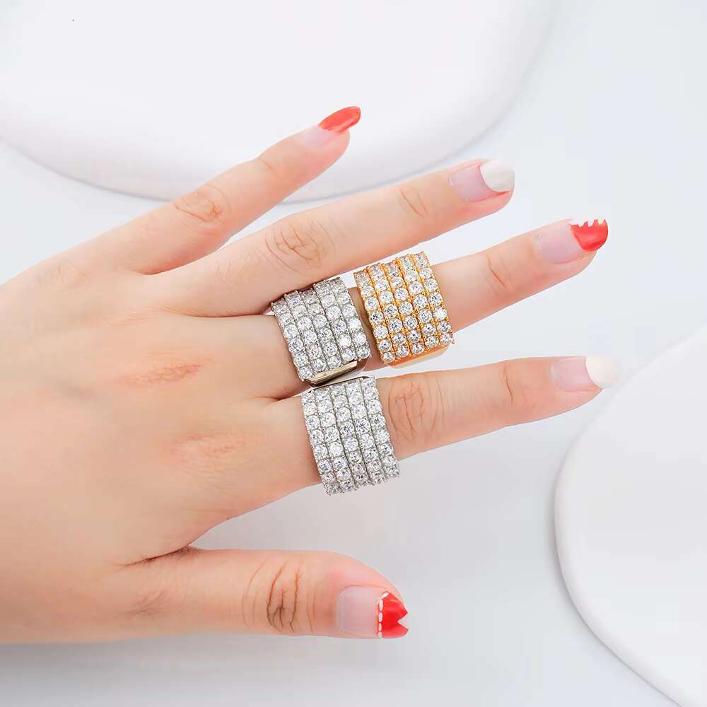 Custom Wholesale Hiphop Jewelry Men Women Luxury Vintage Gold Plated S925 Silver Ice Gra Vvs Moissanite Mossanite Diamond Ring