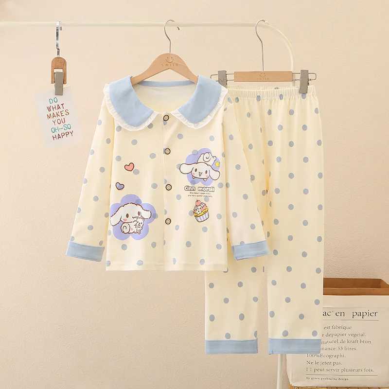 Childrens pajamas long sleeved top and pants set cute printed lounge clothing childrens comfortable casual loose cardiganXJ250410