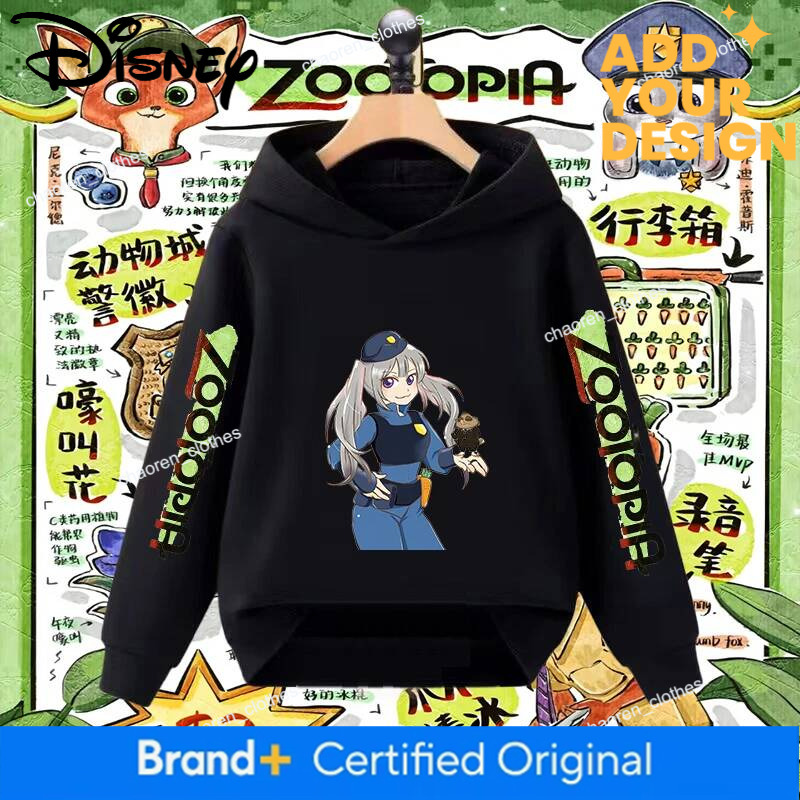 Disney Zootopia Judy And Nick Wilde Sister Hoodies Matching Outfits For Kids Children Girls Cartoon Character Pullover