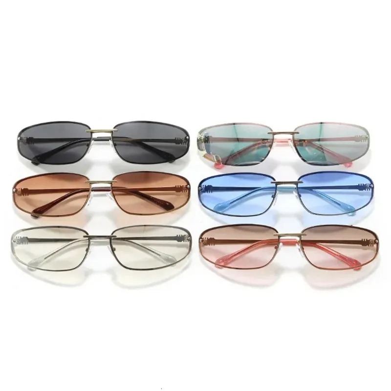 Neutral Fashion Rimless Oval Sunglasses Retro Cat Eye UV400 Sun Glasses Outdoor Travel Driving Eye Protection Sunglasses 251107