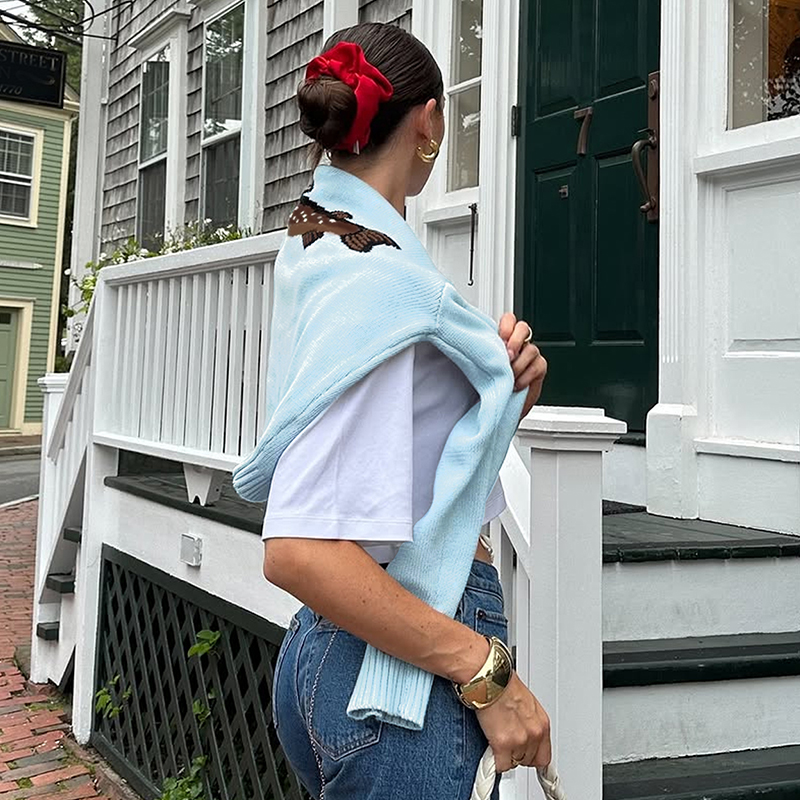 Women's color-block pullover sweater, a long-sleeved, loose-fitting, versatile comfortable sweater is a bestseller, ideal for festivals, vacation