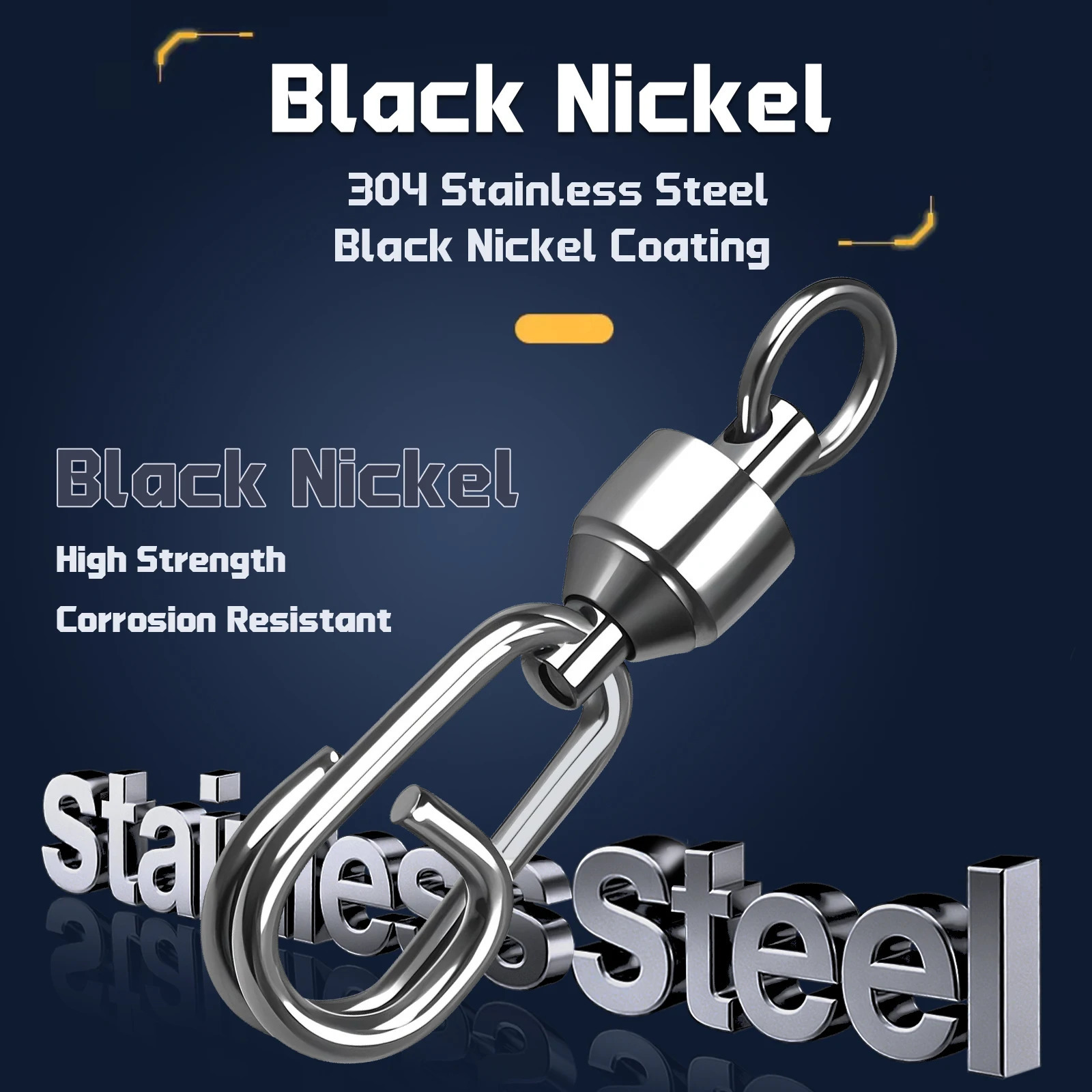 9KM Fishing Swivels Snap Clips Ball Bearing Swivel Saltwater 25100Pcs Heavy Duty Stainless Steels Fishing ConnectorsExclusive 251103