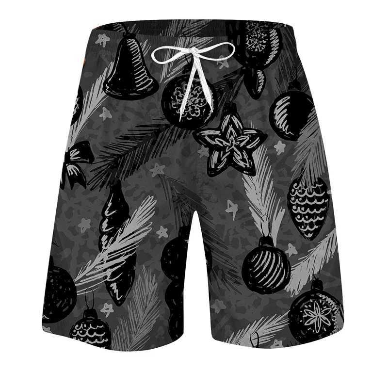 Popular tropical plants mens beach shorts summer Hawaii 3D printed leaves swimming trunks fast drying surfboard shortsW250410