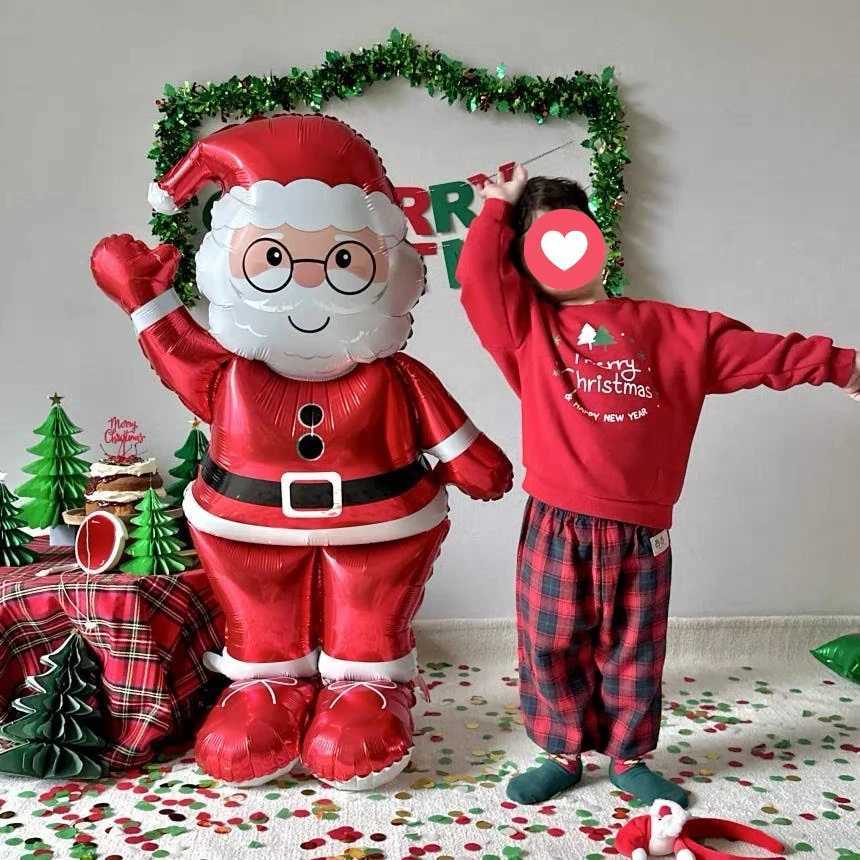 Christmas 90cm Standing Santa Claus Foil Balloon Large Foil Balloon for Christmas Holiday Party Decorat 2026 New Year Birthday Easter Gift Y251111