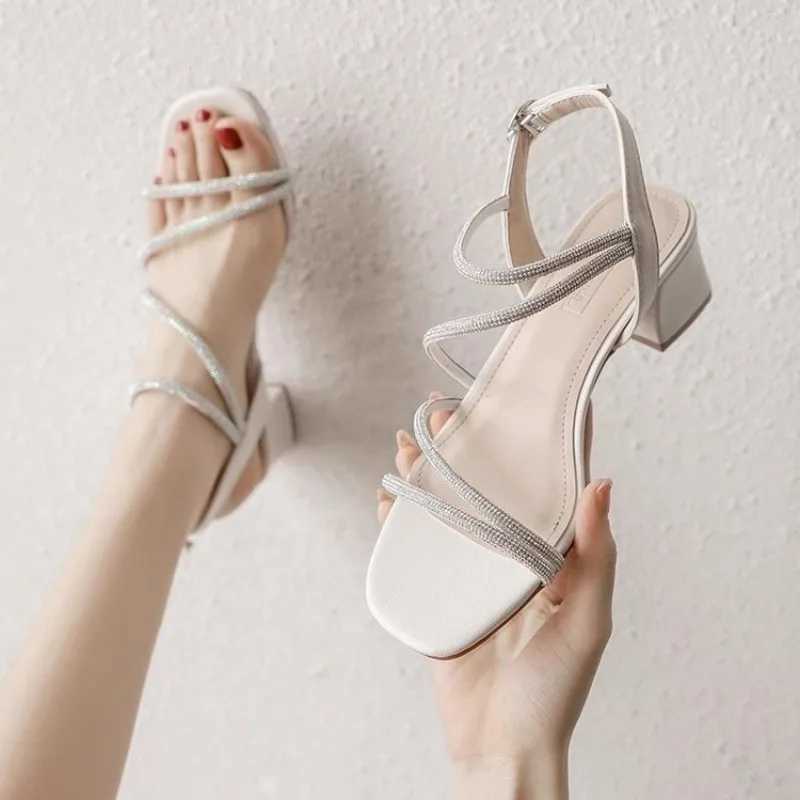 Womens high heels sandals summer Bohemian Rhine River casual shiny sandals womens open toe outdoor beach shoesXJ250410