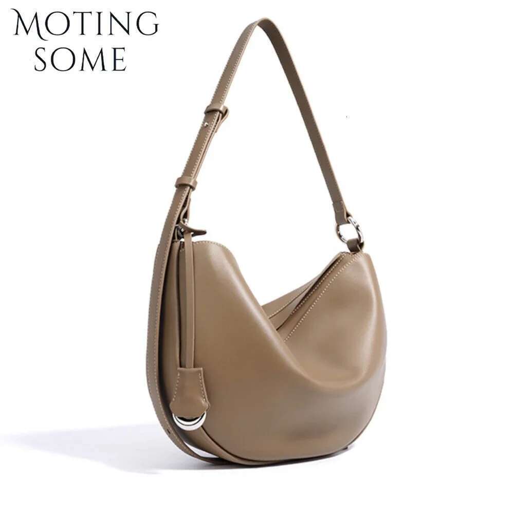 Motingsome 2025 New Designer Uy Hobos Bags Woman High Quality Natural Cow Genuine Leather Handbag Fashion Underarm Purses