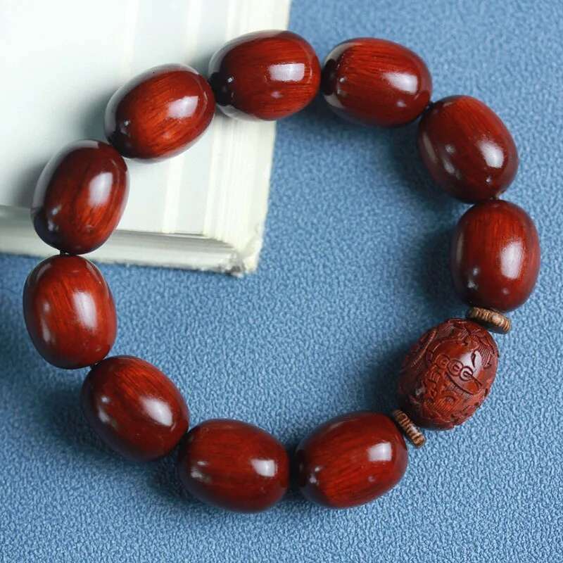 Bead Bracelet Leaf 1.5X2.0 Jujube Rosewood Small Hole Buddha Beads Set