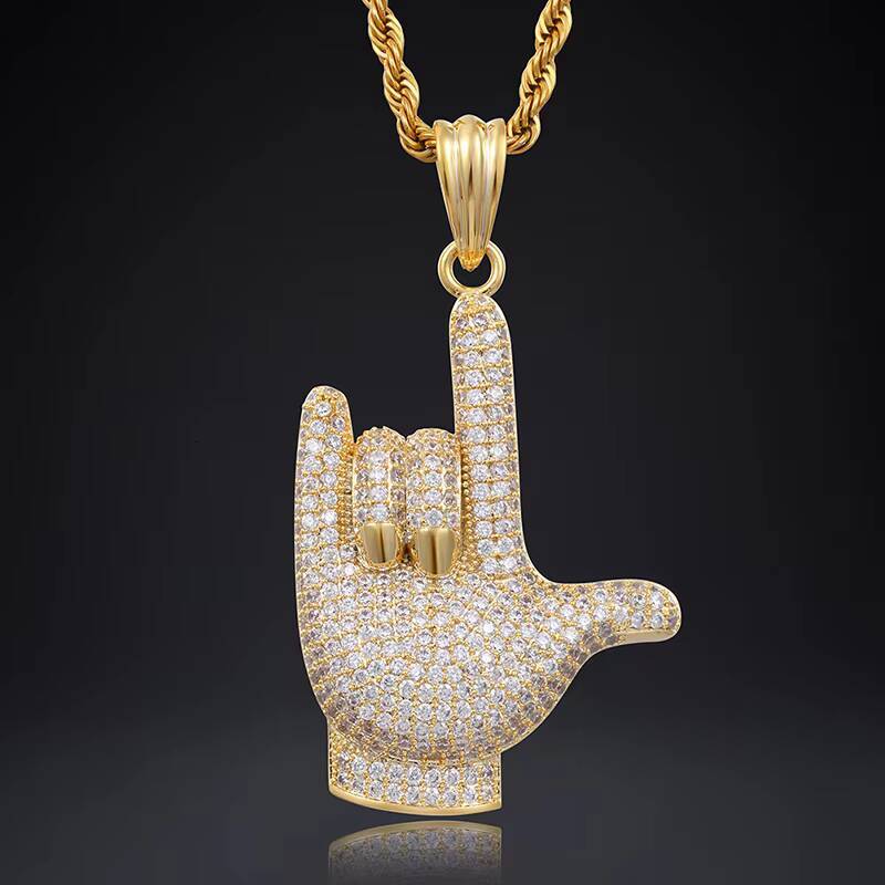 Hot Sale 925 Sterling Silver Iced Fire Pendant VVS Moissanite Custom Finger Charm Passes Diamond Tester Hip Hop Style