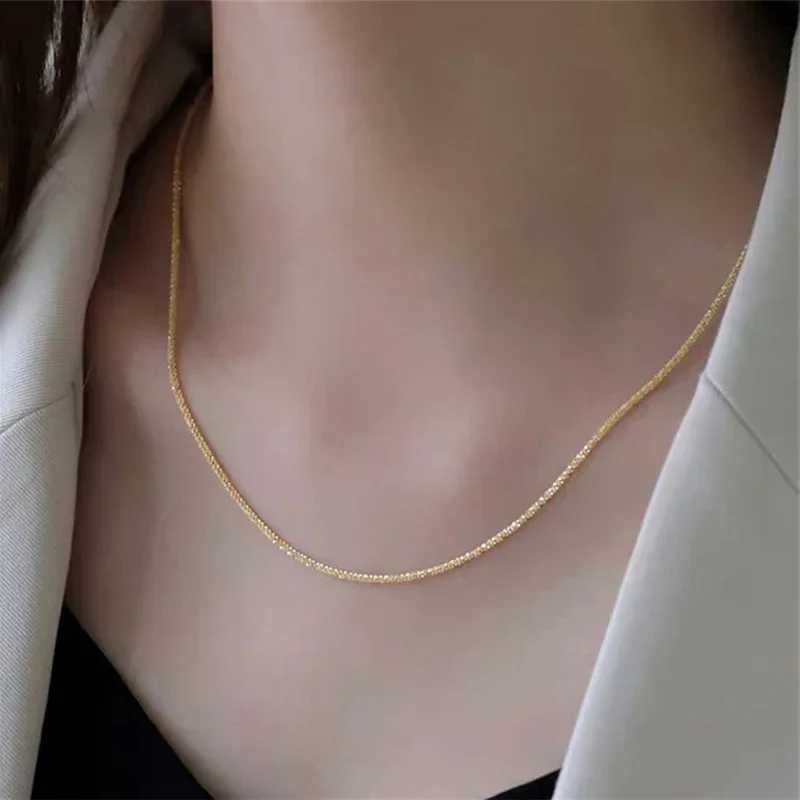 LATS Popular Silver Colour Sparkling Clavicle Chain Choker Necklace Collar For Women Fine Jewelry Wedding Party Birthday GiftC250411
