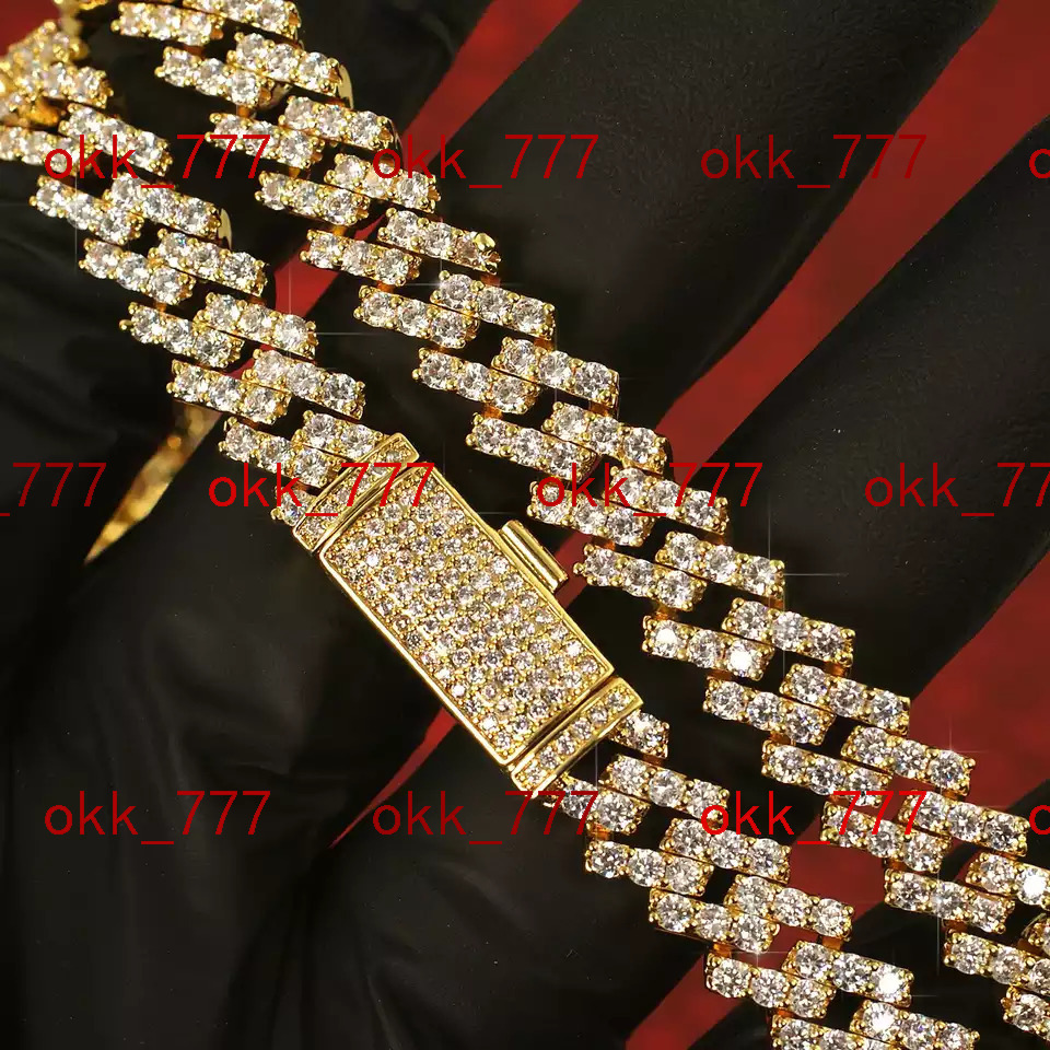 14K Gold Jewelry Necklace D Color Moissanite Chain Custom Mens Brilliant Cuban Link Chain VVS Moissanite Diamond Chain