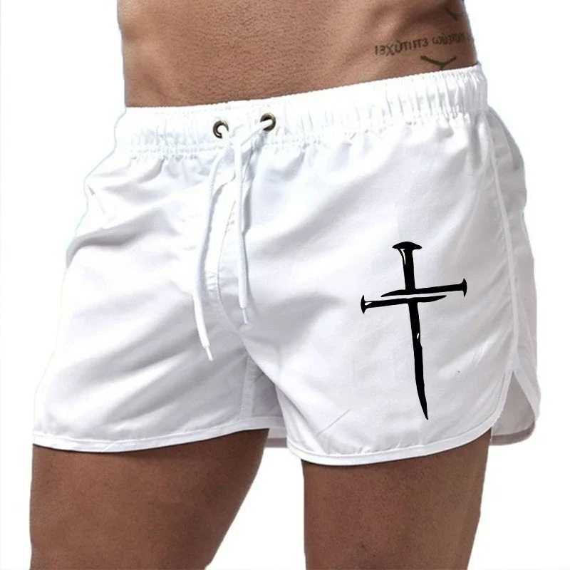 Summer mens beach shorts 2025 beach trunk gym jogging casual pants fast drying swimming mens surfing ventilated beach shortsW250410