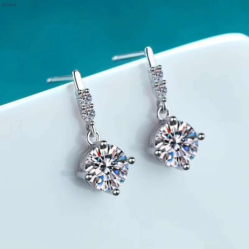 Luomansi Really 0.5/1CT Moissanite Earrings Passed Diamond Test 100%-S925 Silver Woman Jewelry Wedding Party Birthday Gift
