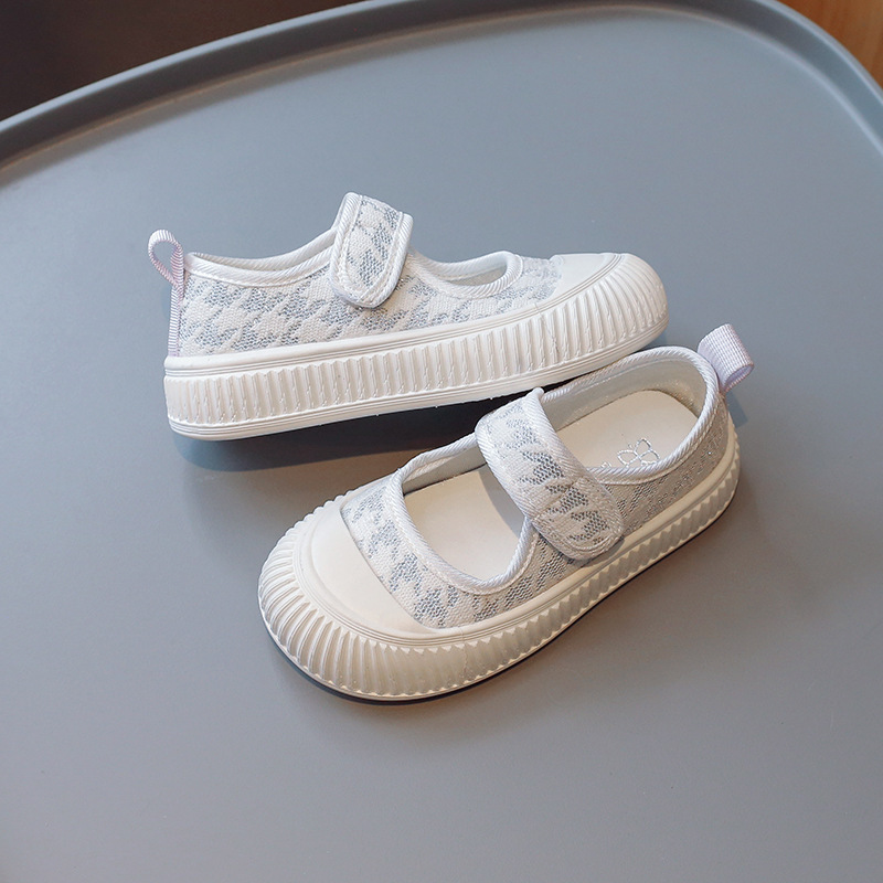 2025 Kids Canvas Shoes Spring Summer Soft Hook & Loop Baby Girls Casual Shoes Kidszworld New Toddler Fashion Flat Shoes Size 26 - 36 K0245