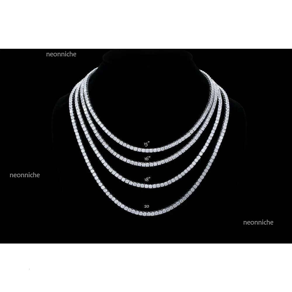 3MM-5MM Width Personalized Vintage 14k Solid White Gold With VVS VS CVD Round Cut IGI GIA Certified Lab Grown Dia Tennis Necklace