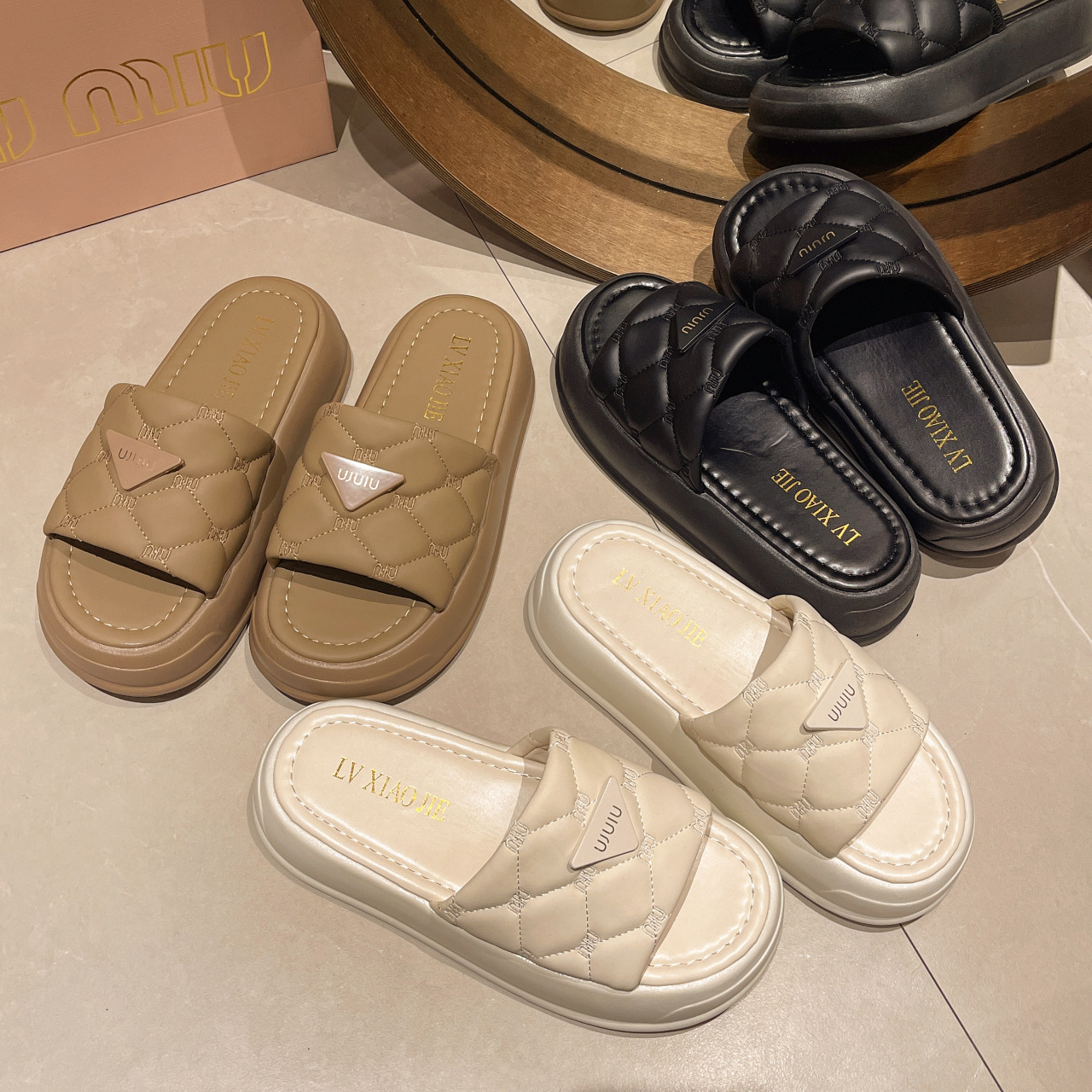 Free shipping designer slippers women black beige khaki comfortable breathable wear-resisting outdoor beach sandals 2025