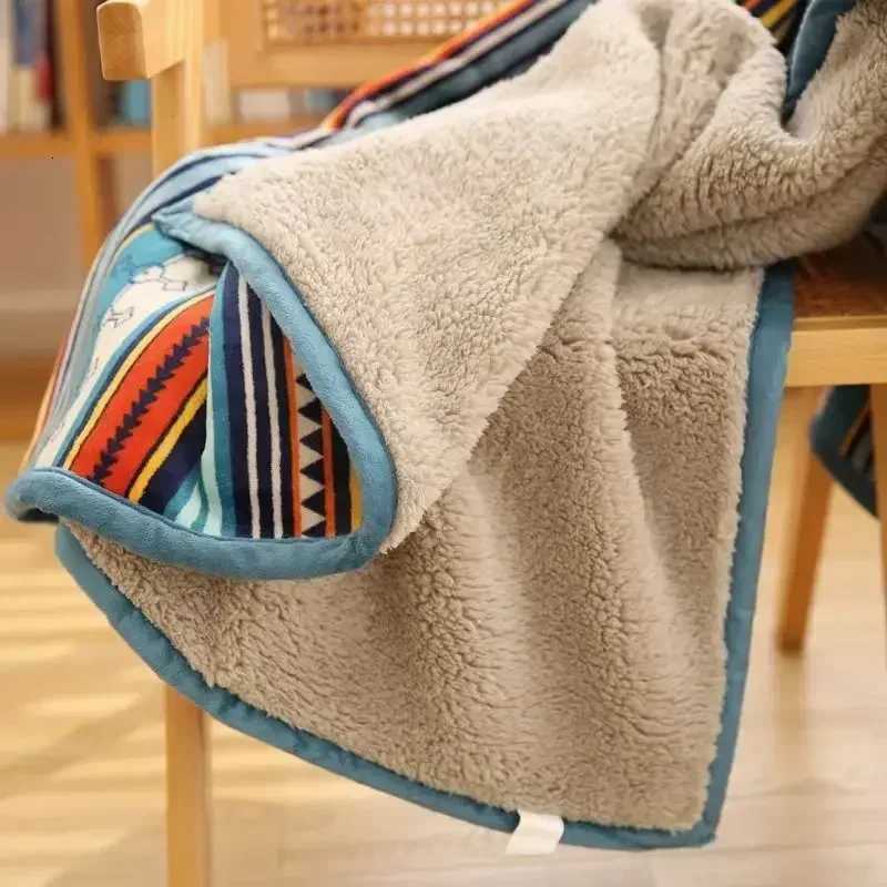 Soft fluffy flannel throw blanket bohemia ethnic styl warm nap knee blanket winter coral fleece thermal small thick quilt C251111
