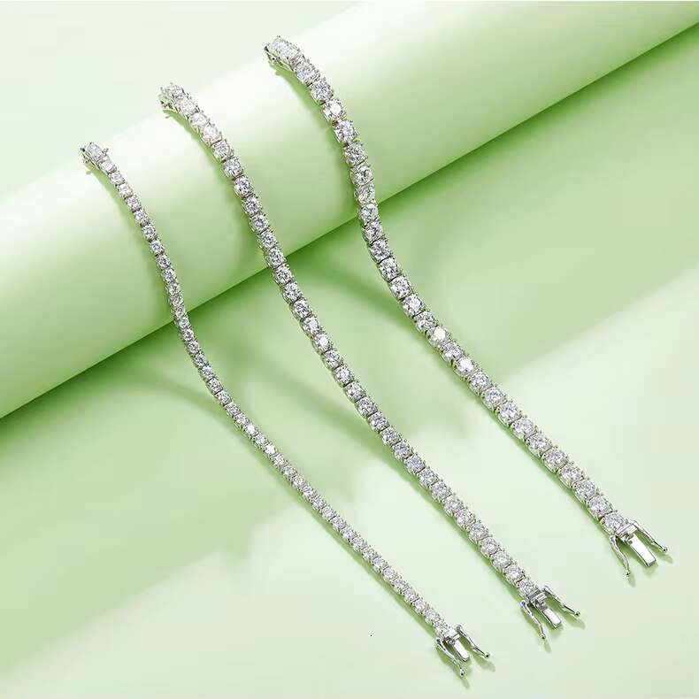 925 Sterling Silver 4mm Moissanite Tennis Bracelet