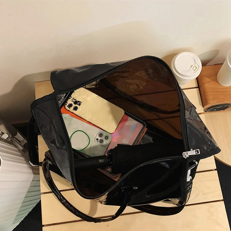 PVC Clear Travel Duffel Bag Waterproof Gym Yoga Tote Bag Outdoor Camping Hiking Beach Swimming Handbag Large Wash Satchel 251110