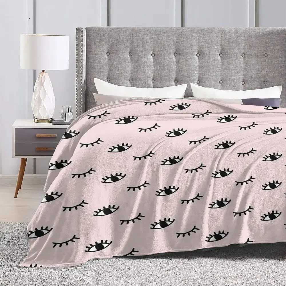 Eyelash Blanket Flannel Winter Open And Closed Eyes Multifunction Lightweight Throw for Bedding Travel Rug Piece Queen C251111