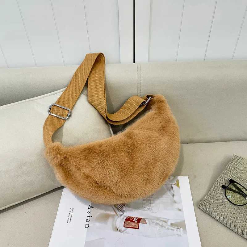 Soft Plush Shoulder Underarm Bags Fluffy Solid Color Bags Purse Autumn Winter Handbag Women Lady Fashion Storage Pouch 2025 NewT251110
