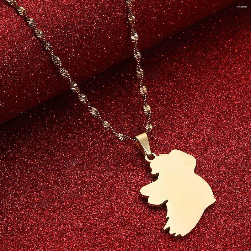 Pendant Necklaces Stainless Steel Ireland Maps Charm For Women Men Jewelry