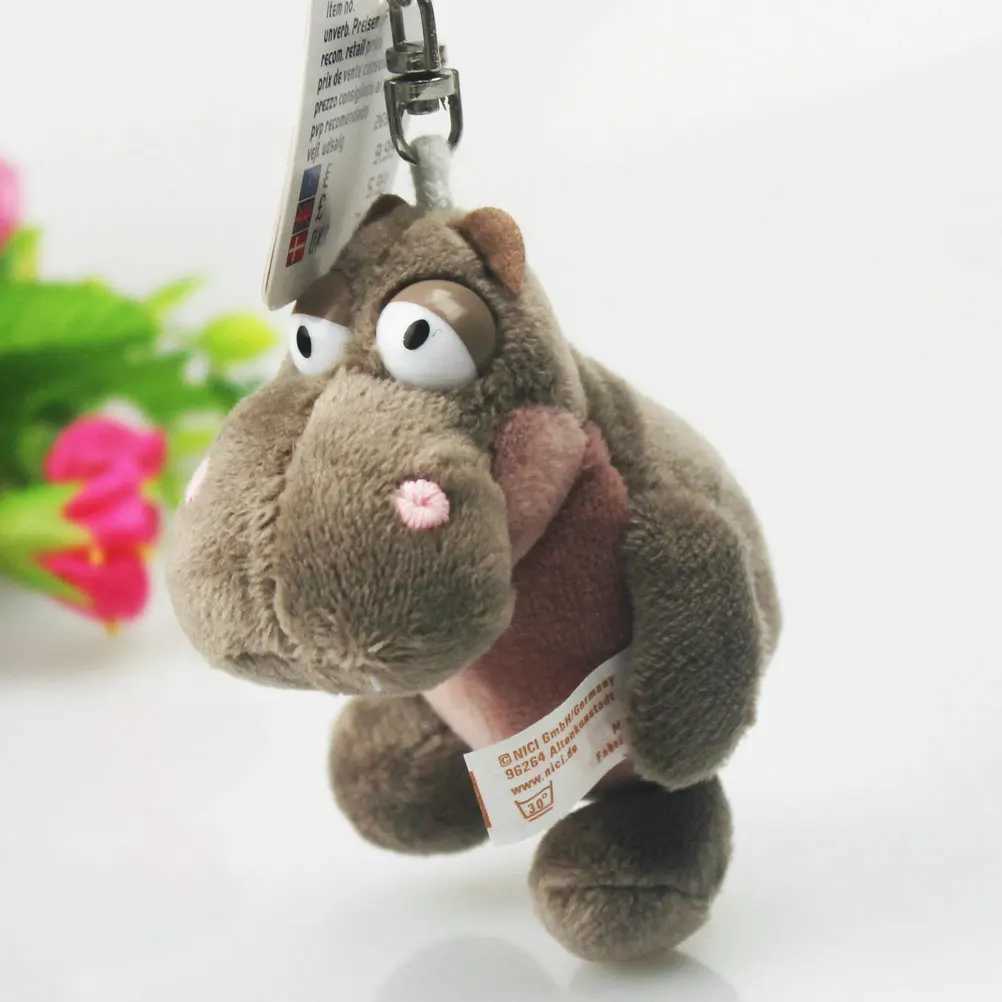 Special Big Eyes Hippopotamus Classic Model Keychain Markings Filled Animal Keyring Soft Doll Gift W250411