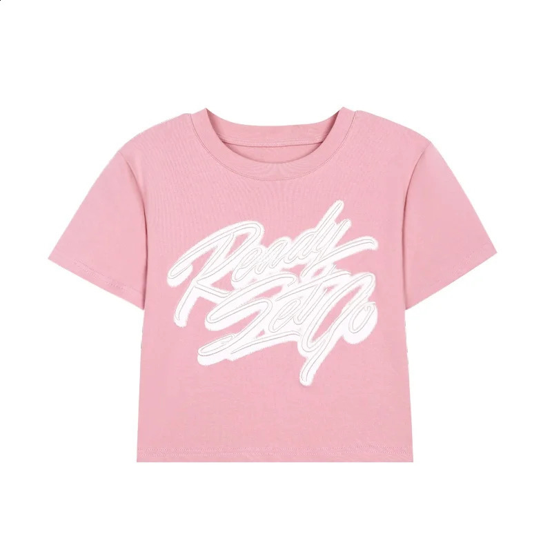 Womens Letter Print T-shirt Loose Plus Size Fashion Summer Hip Hop Street Wear Top Casual All-match O-neck Cotton T-shirt 250411