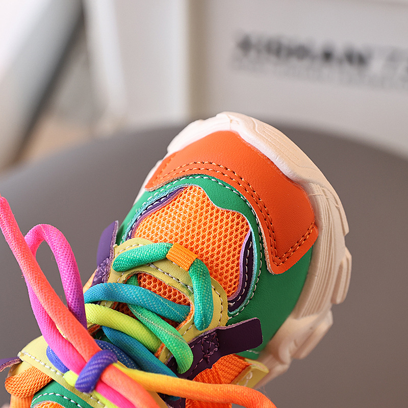Kids Girls Shoes Girls Sneakers 2025 New Spring Net Breathable Toddler Boys Kidszworld Sport Running Shoes Outdoor Athletic Shoes Size 21-30 K0214