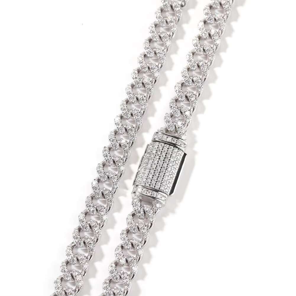 Fine Jewelry 6MM Cuban Link Chain 925 Sterling Silver Moissanite Hiphop Jewelry Women Men Necklace Bracelet Wedding Religious