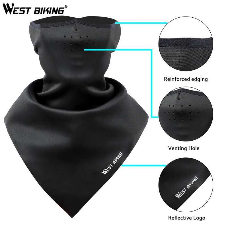 WEST BIKING Bicycle Face Mask Hood Neck Winter Thermal Hiking Scarf Breathable Bike Mask Fleece Warm Windproof Ski Cycling Mask S251110