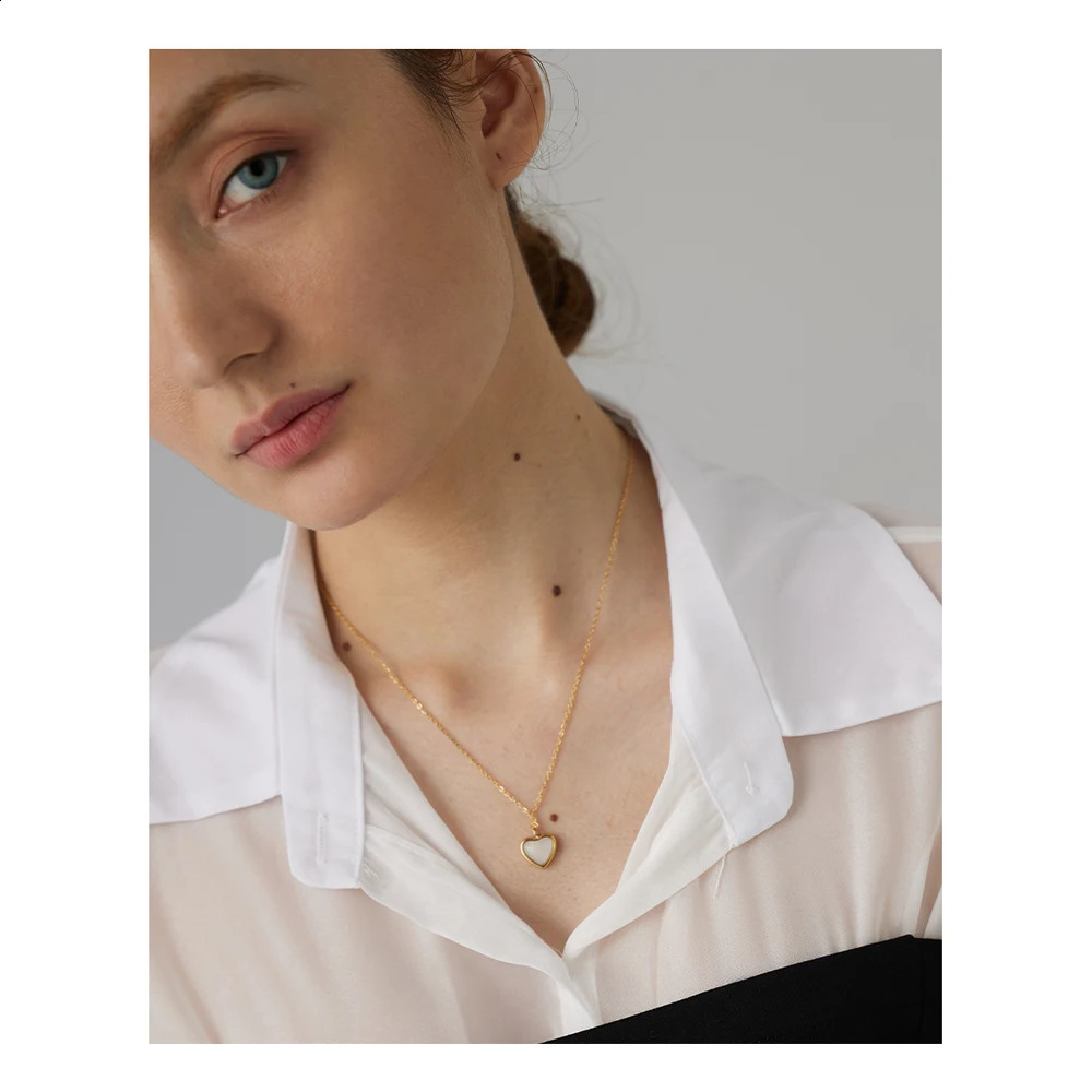 Yhpup Stainless Steel Heart Pendant Necklace Chain Jewelry Temperature Natural Stone Agate Necklace Womens Necklace 250409