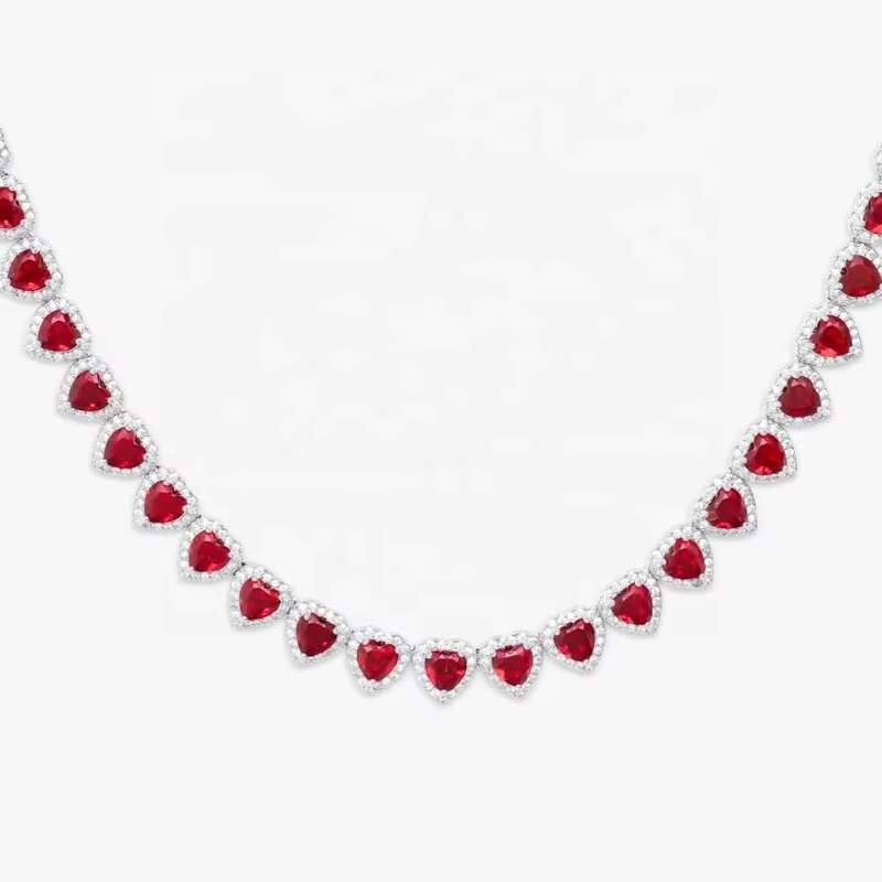 Hip Hop Passd Diamond Tester 925 Sterling Silver Iced Out Colorful Gemstone VVS Moissanite Cluster Tennis Chain for Women Men