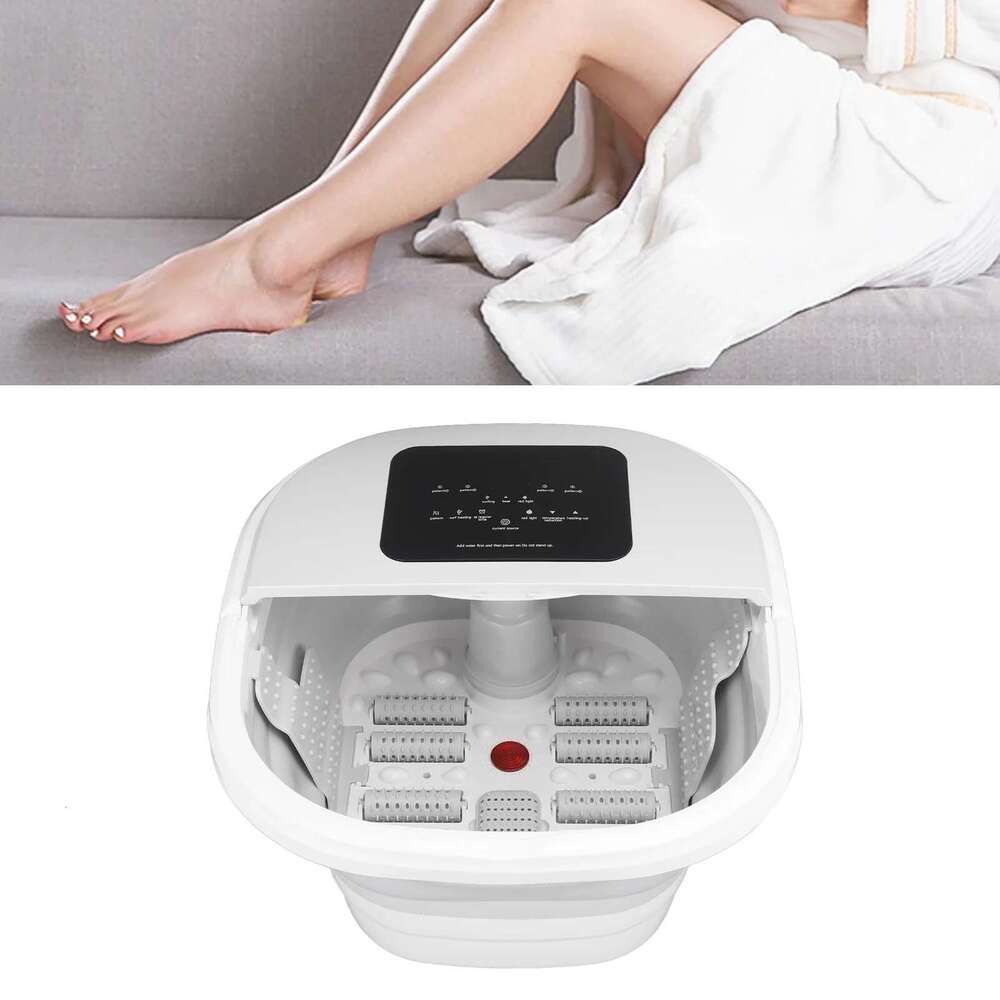 Soak Tub Smart Foldable 420W 8L Large Capacity Heating Foot Massager Spa Soaker with 8 Set Rollers