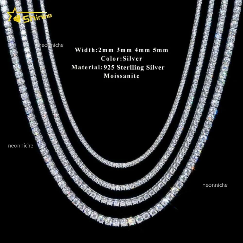 jewelry for men women necklace iced out 5mm high quality vvs sterg sier moissanite tennis chain bracelet