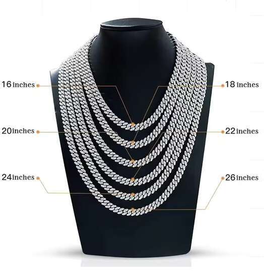 Customize 8mm Cuban Link Chain Iced Out VVS Moissanite Diamond 925 Silver Moissanite Cuban Chain
