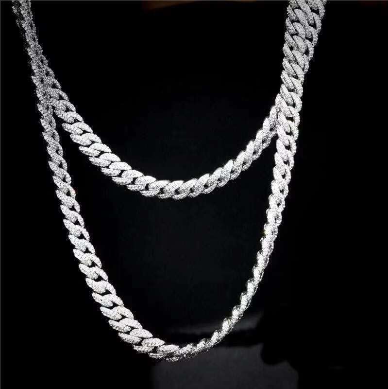 Custom Hot Sale Sterling 925 Silver Hip Hop 20mm Cuban Chain Moissanite Diamond Iced Out Necklace