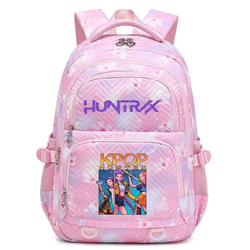 KPop Demon Hunters Backpack Rumi Mira Zoey HUNTR/X Saja Boys Print Cartoon School Bag Large Capacity Student Travel Backpacks Z251111