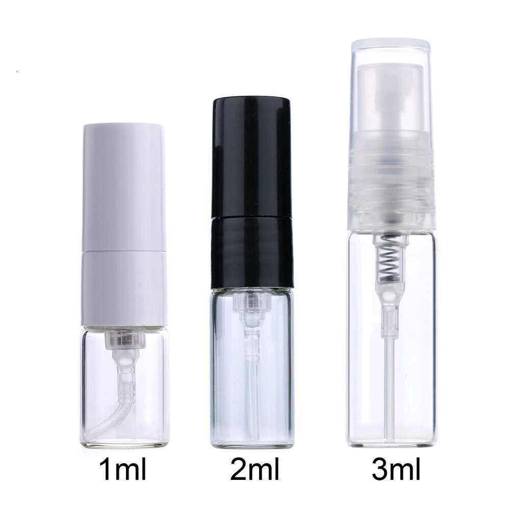100pcs/Lot 1ml 2ml 3ml Spray Refillable with Paper Card For gift Sample Perfume Bottle Package